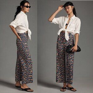 anthropologie The Colette Cropped Wide-Leg Pants by Maeve: Linen Edition 30tall